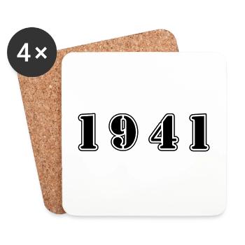 1941 year birthday - Coasters (set of 4) - white - Front