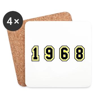 1968 Year Number - Coasters (set of 4) - white - Front