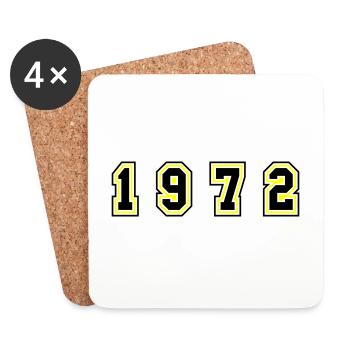 1972 Jahr Zahl - Untersetzer (4er-Set) - Weiß - Vorne
