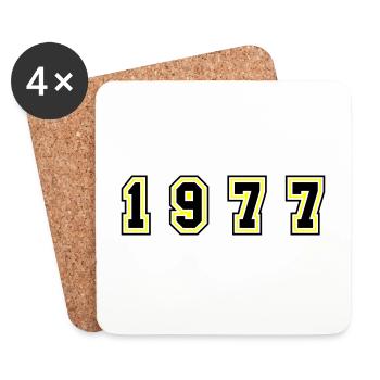 1977 Jahr Zahl - Untersetzer (4er-Set) - Weiß - Vorne