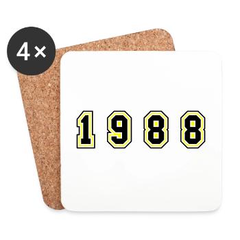 1988 Year Number - Coasters (set of 4) - white - Front