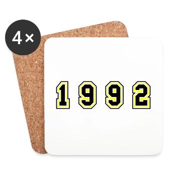 1992 Year Number - Coasters (set of 4) - white - Front
