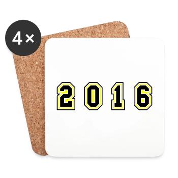 2016 Year Number - Coasters (set of 4) - white - Front