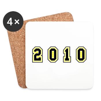 2010 Year Number - Coasters (set of 4) - white - Front