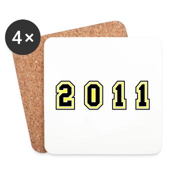 2011 Jahr Zahl - Untersetzer (4er-Set) - Weiß - Vorne