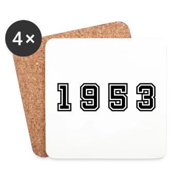1953 year number - Coasters (set of 4) - white - Front