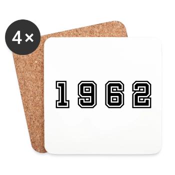 1962 Jahr Zahl - Untersetzer (4er-Set) - Weiß - Vorne
