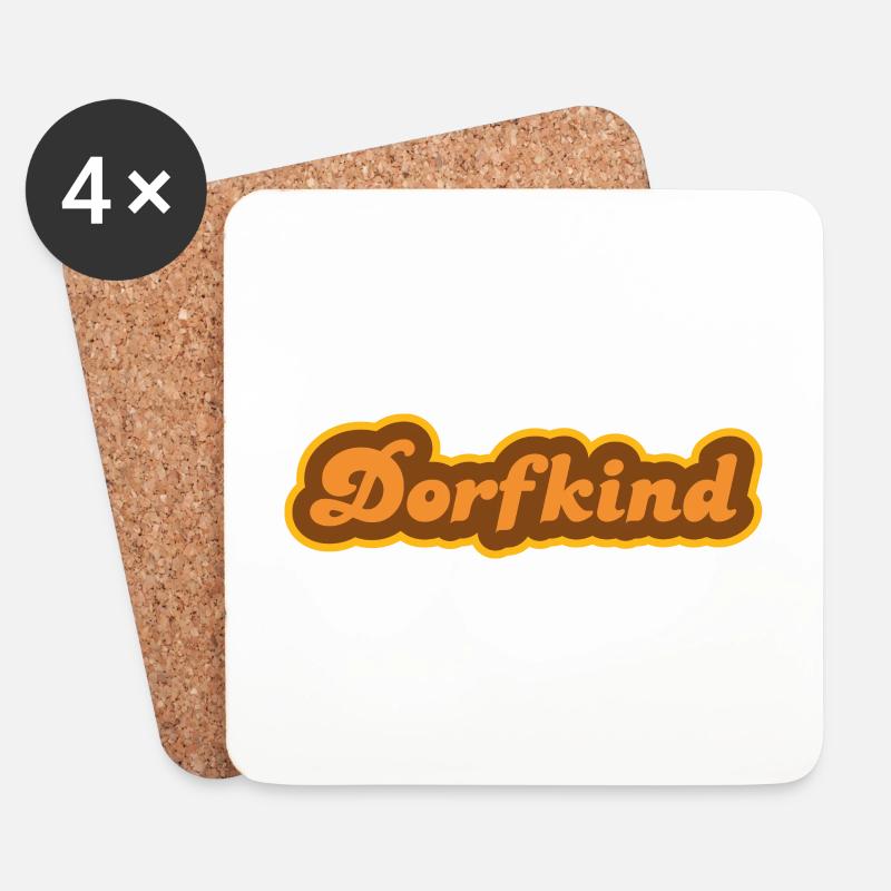 Dorfkind - Untersetzer (4er-Set) - Weiß