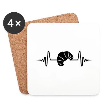 Croissant Symbol Puls - Untersetzer (4er-Set) - Weiß - Vorne