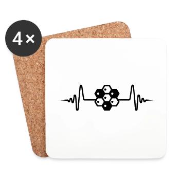 Symbole de pouls d’apiculteur - Dessous de verre (lot de 4) - blanc - Devant