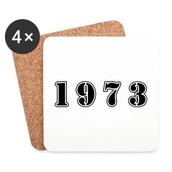 1973 anniversaire - Dessous de verre (lot de 4) - blanc - Devant