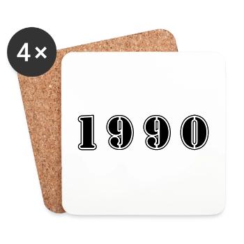 1990 year birthday - Coasters (set of 4) - white - Front