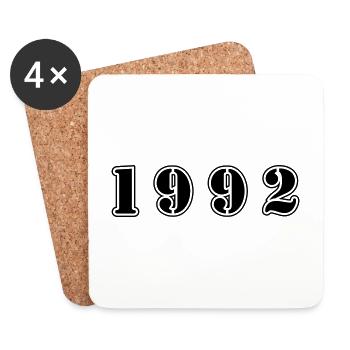 1992 year birthday - Coasters (set of 4) - white - Front