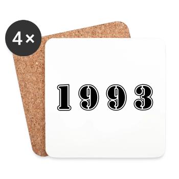 1993 year birthday - Coasters (set of 4) - white - Front