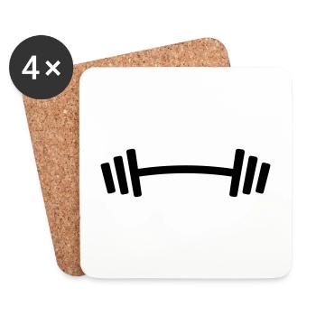 Dumbbell Weights Fitness - Coasters (set of 4) - white - Front