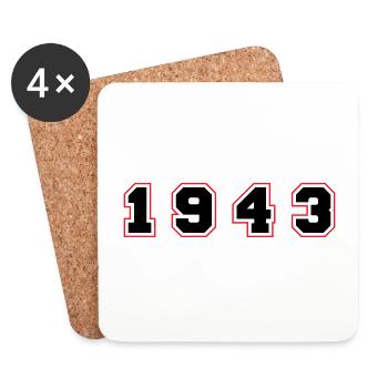 1943 Year Number - Coasters (set of 4) - white - Front