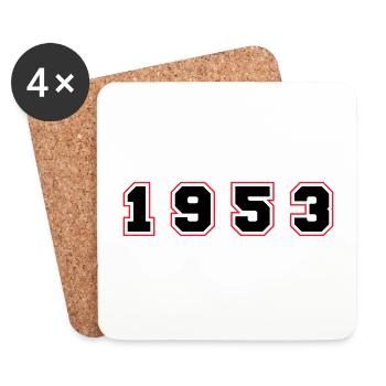 1953 Year Number - Coasters (set of 4) - white - Front