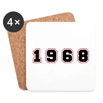 1968 Year Number - Coasters (set of 4) - white - Front