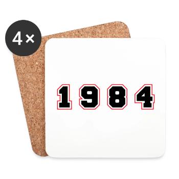 Numéro de l’année 1984 - Dessous de verre (lot de 4) - blanc - Devant
