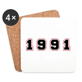Numéro de l’année 1991 - Dessous de verre (lot de 4) - blanc - Devant