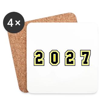 Numéro de l’année 2027 - Dessous de verre (lot de 4) - blanc - Devant