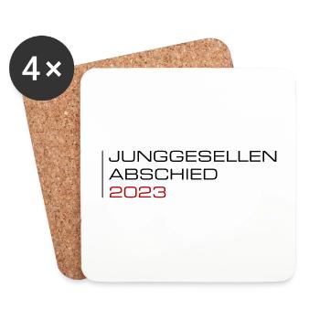 Junggesellen Abschied 2023 - Untersetzer (4er-Set) - Weiß - Vorne