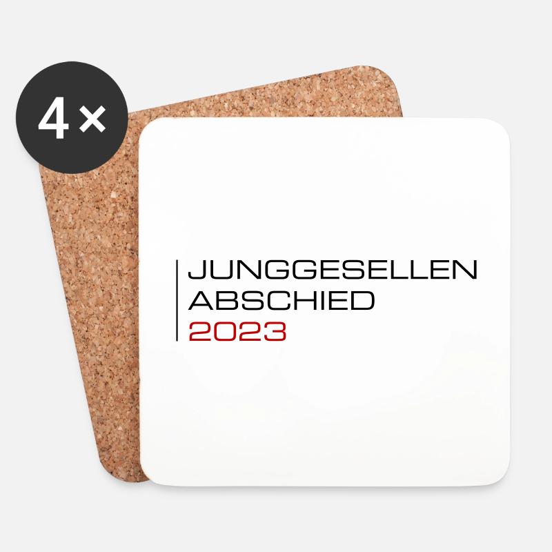 Junggesellen Abschied 2023 - Untersetzer (4er-Set) - Weiß