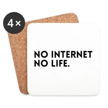 Kein Internet - kein Leben - Untersetzer (4er-Set) - Weiß - Vorne