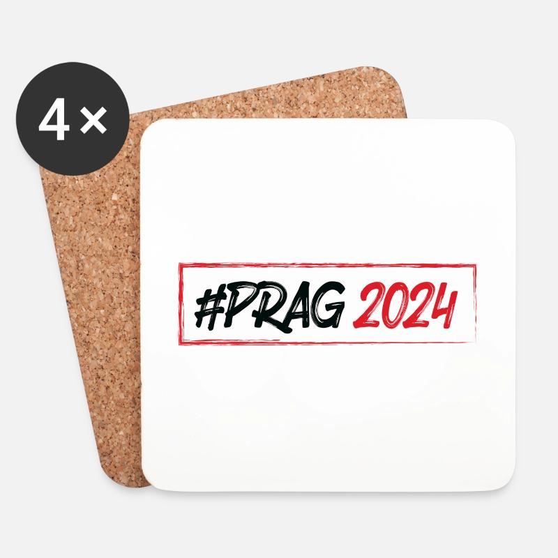 Prag 2024 - Untersetzer (4er-Set) - Weiß