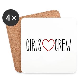 Girls Crew Herz - Untersetzer (4er-Set) - Weiß - Vorne