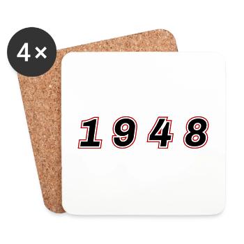 1948 Year Number - Coasters (set of 4) - white - Front