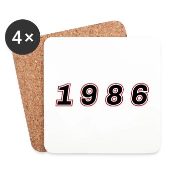 Numéro de l’année 1986 - Dessous de verre (lot de 4) - blanc - Devant