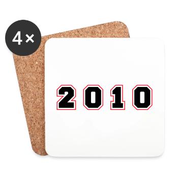 2010 Year Number - Coasters (set of 4) - white - Front