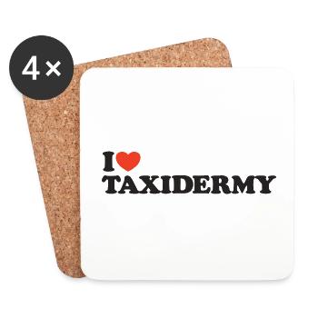 I love Taxidermy Herz Shirt - Untersetzer (4er-Set) - Weiß - Vorne