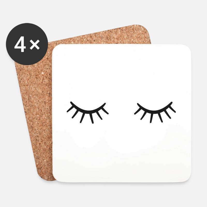 Wimpern - Wimpern - Untersetzer (4er-Set) - Weiß