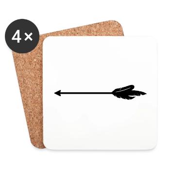 Pfeil Icon - Untersetzer (4er-Set) - Weiß - Vorne