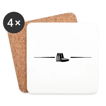 Symbole de ligne de cartouche - Dessous de verre (lot de 4) - blanc - Devant