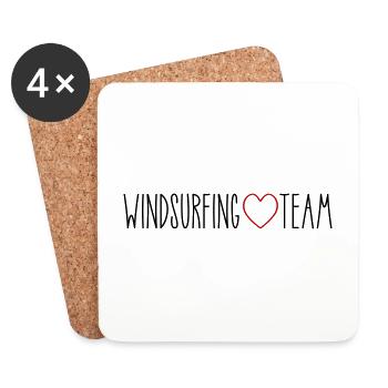 Windsurfing Team Herz - Untersetzer (4er-Set) - Weiß - Vorne