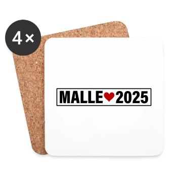 Malle 2025 Liebe Herz Mallorca - Untersetzer (4er-Set) - Weiß - Vorne