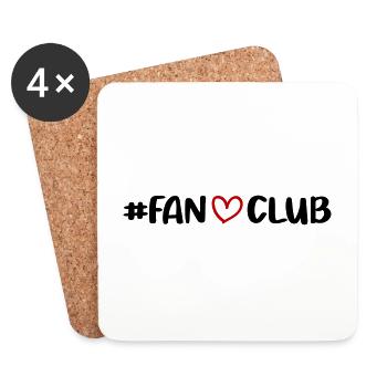 Coeur du fan club - Dessous de verre (lot de 4) - blanc - Devant