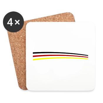 Germany Flag Line - Coasters (set of 4) - white - Front
