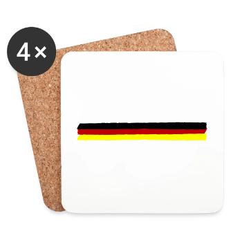 Germany Flag Symbol Line - Coasters (set of 4) - white - Front