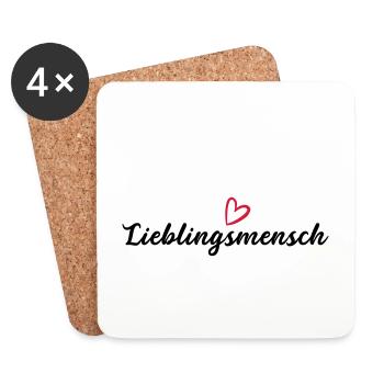 Lieblingsmensch Liebe Valentinstag Freunde - Untersetzer (4er-Set) - Weiß - Vorne