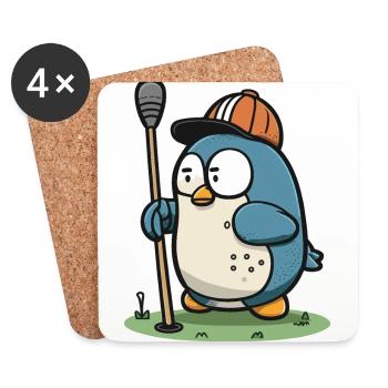 Pingouin Pro Golf - Dessous de verre (lot de 4) - blanc - Devant