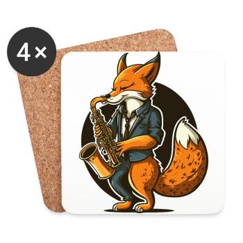 Jazz Fuchs - Untersetzer (4er-Set) - Weiß - Vorne