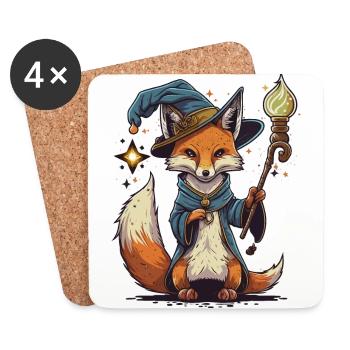 Magischer Fuchs - Untersetzer (4er-Set) - Weiß - Vorne