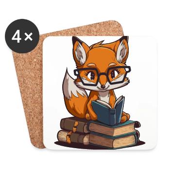 Intelligent Fox - Coasters (set of 4) - white - Front