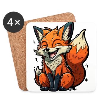 Schlau wie ein Fuchs - Untersetzer (4er-Set) - Weiß - Vorne