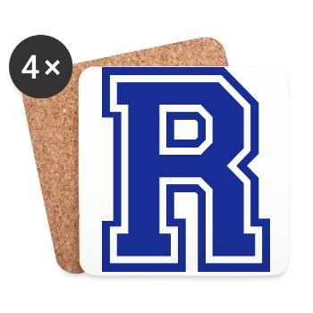 Buchstabe R - Untersetzer (4er-Set) - Weiß - Vorne