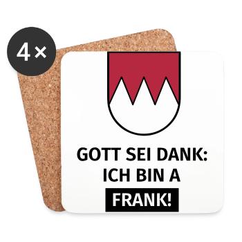 Gott sei Dank ich bin a Frank - Untersetzer (4er-Set) - Weiß - Vorne
